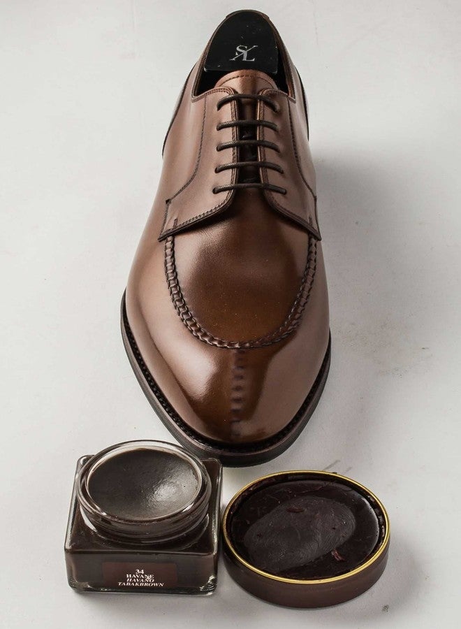 SAPHIR Medaille d'Or Pommadier Cream 75ml – Natural Cream Leather Shoe Polish, Leather Conditioner for Boots, Handbags - Havana - Image 3